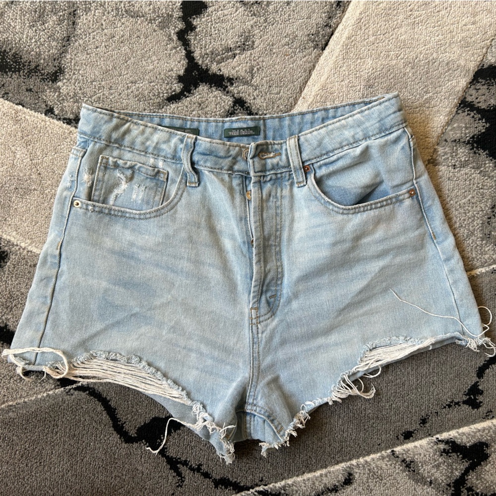 wild fable Light Blue Distressed Denim Shorts